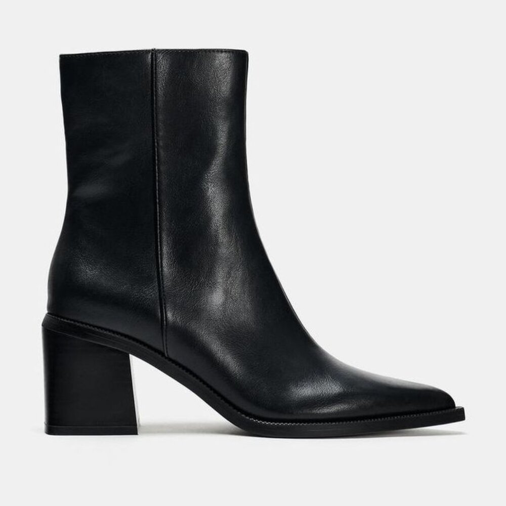 Zara Wide Heeled Ankle Boots